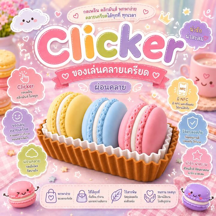 มาการอง · เหลือง–ฟ้า–ชมพู